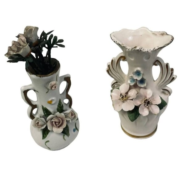 Vintage Miniature Porcelain Vases Decorative 4" - Picture 2 of 5